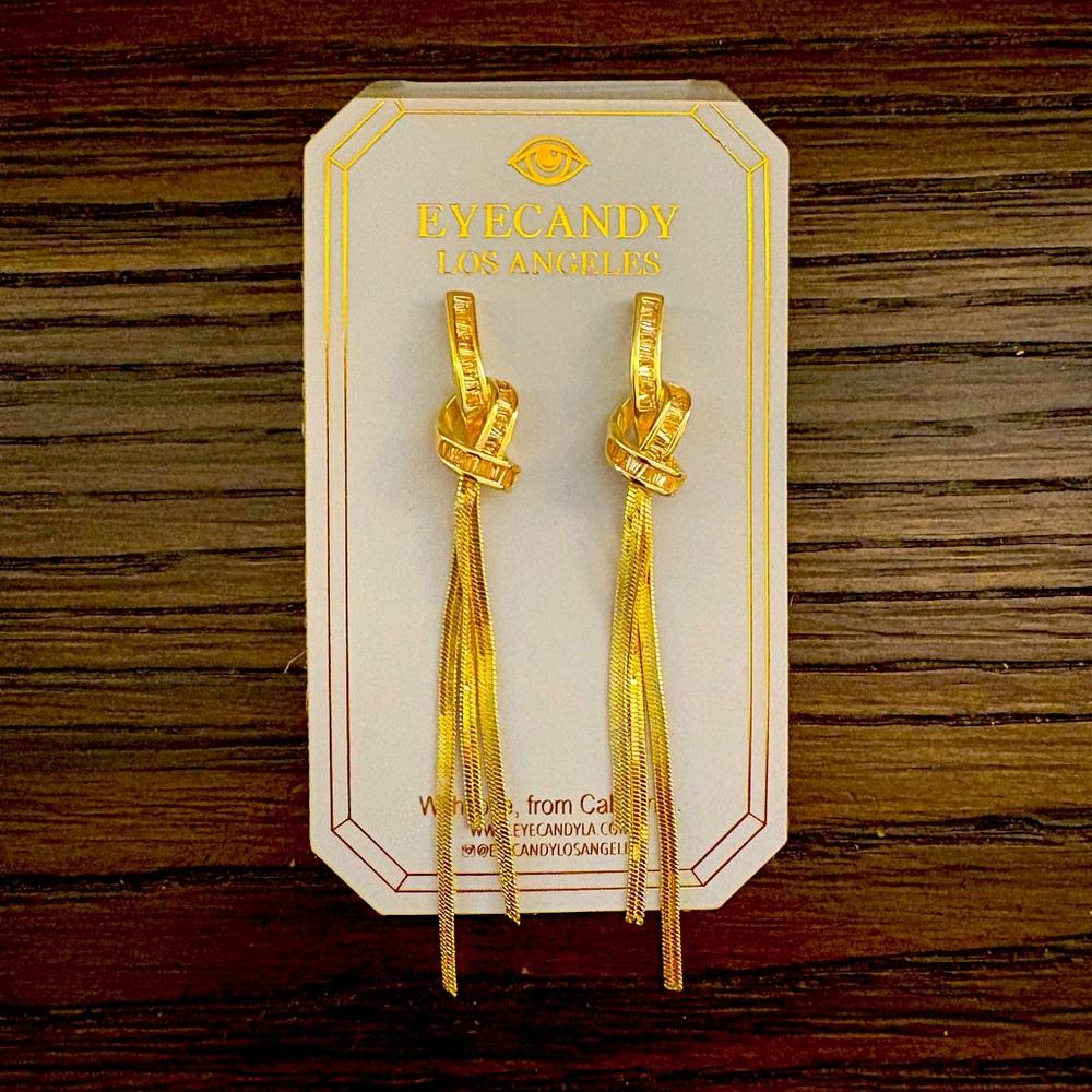 NEW Eye Candy Gold Dangle Earrings